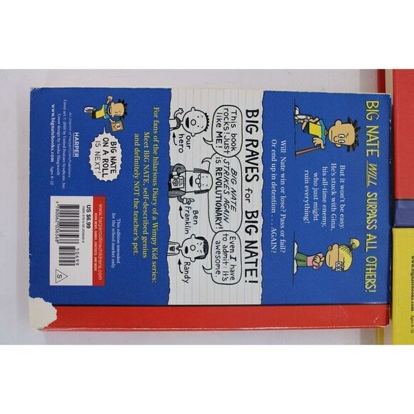 BIG NATE - Lot of  3 books Lincoln Peirce Goes For Broke Strikes Again Class - Picture 7 of 10